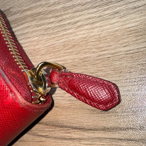 Prada Crimson Leather Zip Wallet - Picture 4 of 8
